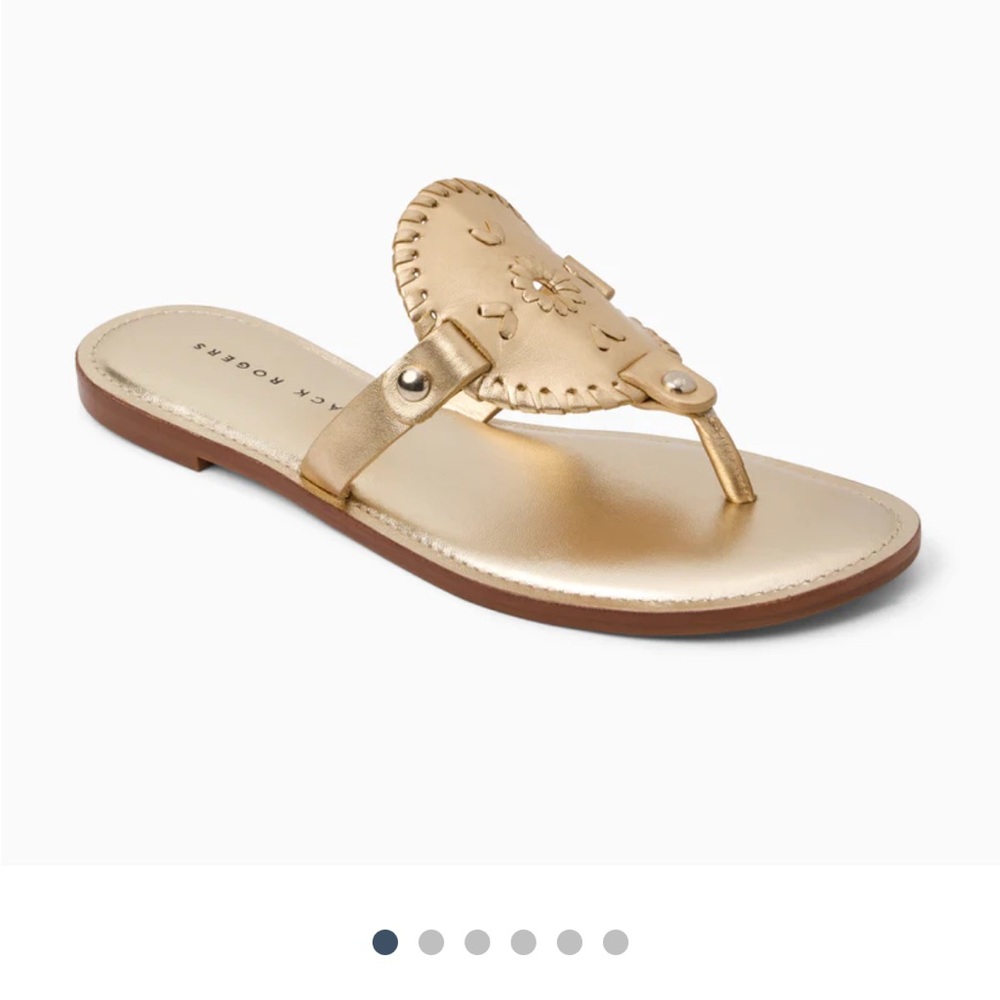Jack Rogers Sparkle Gold Leather Sandals